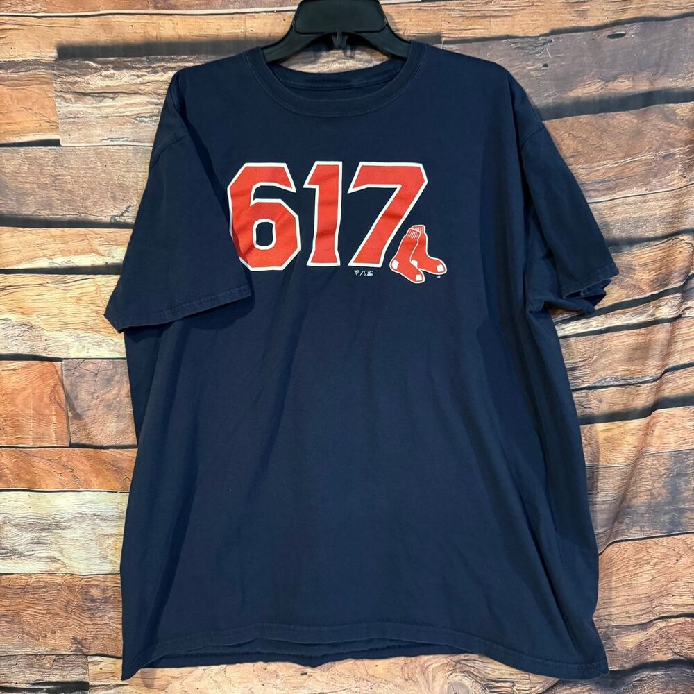 Fanatics Men's Navy Blue 2XL Boston Red Sox 617 Area Code Cotton T-Shirt